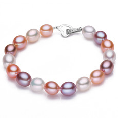 Affordable Stunning Multicolor 9 - 10mm Freshwater Drop Pearl Bracelet