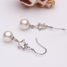 Beautiful White 7.5 - 8mm Freshwater Round Pearl Earring Set