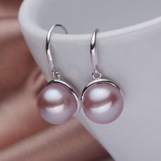 Beautiful White/ Pink/ Purple/ Black 9.5 - 10.5mm Freshwater Pearl Earring Set