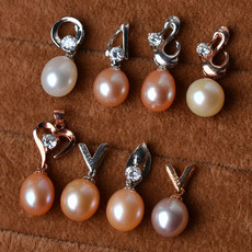 Inexpensive Beautiful White 8-9mm Drop Freshwater Natural Pearl Earring Set