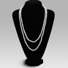 Beautiful White 6.5 - 8.5mm Freshwater Off-Round Pearl Necklace