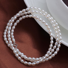 Beautiful White 3 - 4mm Freshwater Drop Pearl Necklace