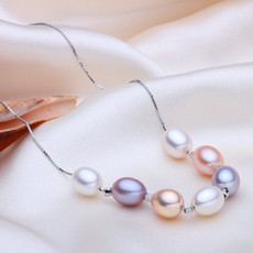 Amazing Multi-Color Drop 8-9mm Freshwater Natural Pearl Pendants