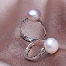 Affordable Pink/ White/ Purple 9 - 11mm Freshwater Off-Round Pearl Ring