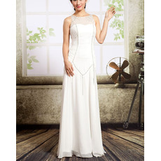 Designer Chic Chiffon Sheath Floor Length Wedding Dress