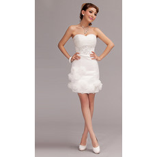 Cheap Designer Sweetheart Sheath Chiffon Short Beach Wedding Dress