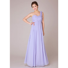 Designer Elegant One Shoulder Empire Chiffon Long Bridesmaid Dress for Wedding Party