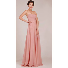 Classic Sweetheart Chiffon Floor Length Empire Bridesmaid Dress for Girls