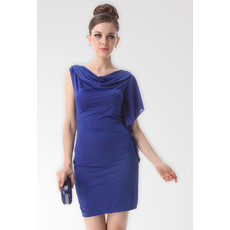 Affordable Modern Asymmetric Column/ Sheath Chiffon Short Formal Dress for Cocktail Party