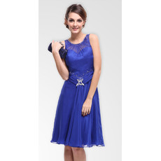 Affordable Modern Simple A-Line Chiffon Knee Length Formal Cocktail Dress for Women