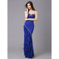 Mermaid Sweetheart Floor Length Chiffon Evening Prom Dress for Women and Girls