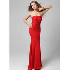 Affordable Sexy Mermaid Strapless Ankle Length Formal Evening Dress