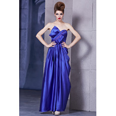 Sexy Designer Satin Column/ Sheath Sweetheart Long Prom Evening Dress for Women