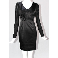 Affordable Custom Designer Sheath Black Long Sleeves Short Mother of the Bride Dress