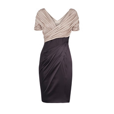 Custom Affordable Bodycon Pleated Short Sleeves V-Neck Short Mother of the Bride Dress