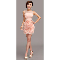 Affordable Girls Tight Column Short Chiffon Ruffle Cocktail Homecoming/ Party Dress