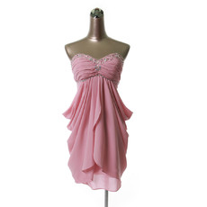 Custom Designer Empire Waist Sweetheart Short Chiffon Homecoming Dress