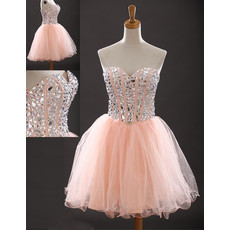 Girls Classic Sweetheart Short Organza Homecoming/ Party Dress