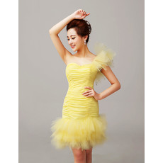 Inexpensive Designer Sheath One Shoulder Short Homecoming/ Party Dress