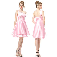 Jovani One Shoulder Short Satin Homecoming/ Party Dress