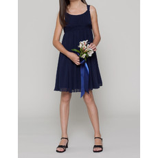 Simple Empire Straps Short/ Mini Chiffon Junior Bridesmaid Dress