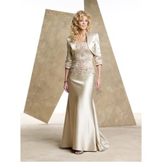 Classic Classy Mermaid Satin Mother of the Bride/ Groom Dress with Jackets