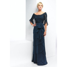 Classic Modest Long Chiffon Mother of the Bride/ Groom Dress with Sleeves