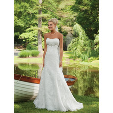 Modern Elegant Sweetheart Chapel Train Satin Organza Spring Wedding Dress