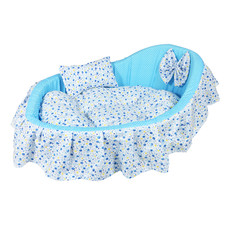 Blue Cozy Washable Pet Bed Dog Cat Puppy Soft Sleeping Bed 3 Sizes