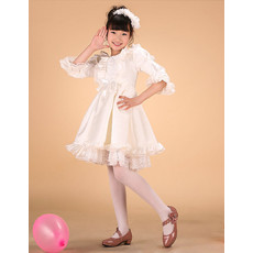 Princess Short Satin First Communion Dress with Sleeves