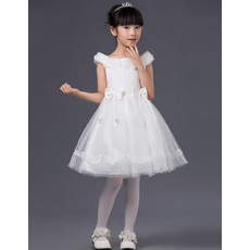 Affordable Beautiful Off-the-shoulder Short Satin Organza First Communion Dress