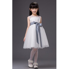 Affordable Simple Short Lace First Communion Dress with Sashes