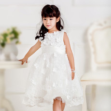 Discount Little Girl Ball Gown Knee Length Tulle Applique Flower Girl Princess Dress