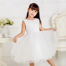 Discount Little Girl Ball Gown Knee Length Organza Sequin First Communion Dress