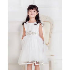 Ball Gown Knee Length Organza Flower Girl Princess Dress