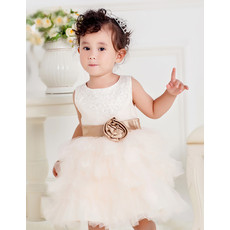 Infant Baby Girl Ball Gown Tulle Bubble Skirt First Communion Dress