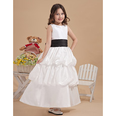 Affordable Pretty Ball Gown Ankle Length Taffeta First Communion Dress