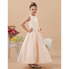 Adorable A-Line Ankle Length Satin Flower Girl Dress