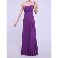 Women's Modern Column Sweetheart Floor Length Chiffon Bridesmaid Dress