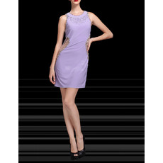 Womens Tight Column Sleeveless Short Chiffon Hollow out Cocktail Dress