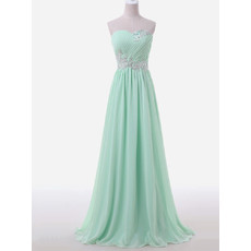 Classic Elegant A-Line Sweetheart Sleeveless Floor Length Chiffon Evening Dress