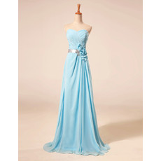 Custom Elegant Sweetheart Long Chiffon Formal Evening Dress with Belts for Women