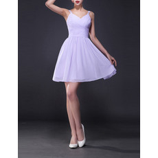 Girls Fitted A-Line Straps Sweetheart Short Chiffon Homecoming Dress
