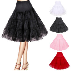 Women's Candy Color Organza Knee Length Wedding Petticoat/ Skirts