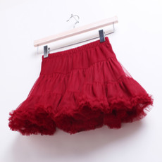 A-Line Red Tulle Mini Skirts with Ruffle for Girls