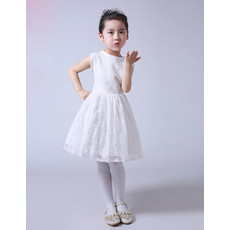 Affordable Lovely A-Line Knee Length Lace Flower Girl/ First Communion Dress