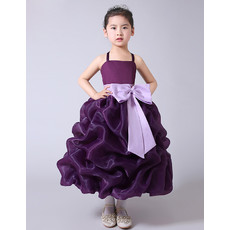 Cheap Stunning Ball Gown Tea Length Pick-Up Skirt Flower Girl Dress with Sashes