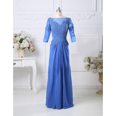 Designer Best Full Length Organza Formal Mother Dress with 3/4 Sleeves