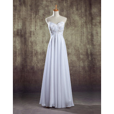 Inexpensive Custom Sweetheart Empire Floor Length Chiffon Petite Wedding Dress