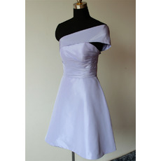 2022 Modern One Shoulder Mini/ Short Satin Bridesmaid Dress